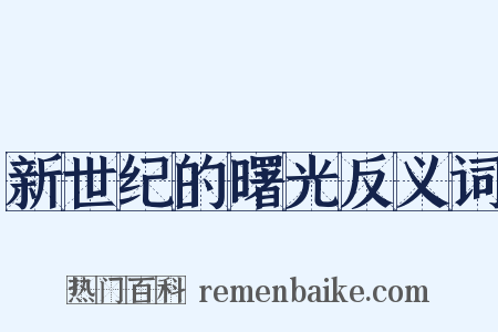 新世纪的曙光反义词是什么意思的图片